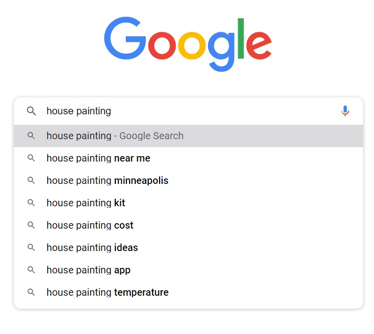 Using Google autosuggest to find content ideas